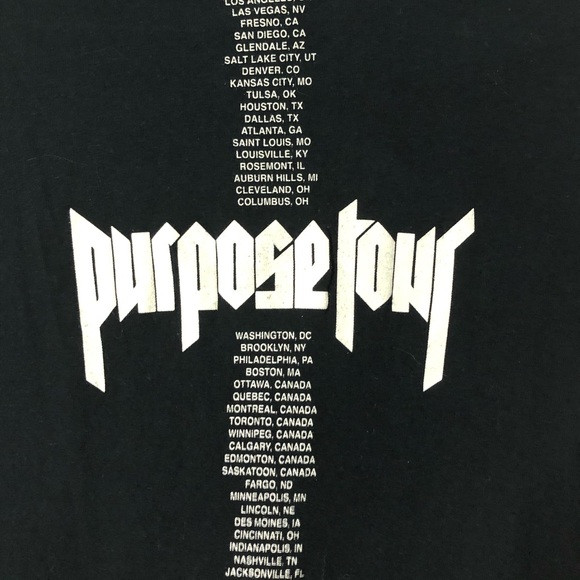 Justin bieber purpose tour shirt black size small - Picture 6 of 9